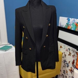 Zara Black Blazer with Gold Buttons
